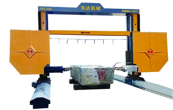 Portal-bewegliche Diamantdrahtsäge mit einer maximalen Bearbeitungsgröße von 3500*3500*2200 mm und CNC/PLC-Steuerung für hochpräzises Steinschneiden