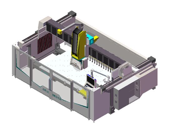5-Achsen-CNC-Router mit 20 kW BT40 Spindel Wahre 5-Achsen-Synchronsteuerung und Hybrid-Tischdesign für das Präzisionssteinschneiden