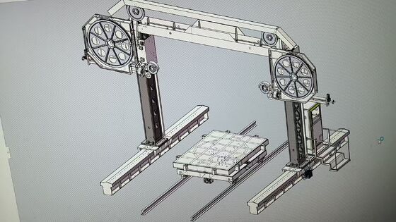 Portal-bewegliche Diamantdrahtsäge mit einer maximalen Bearbeitungsgröße von 3500*3500*2200 mm und CNC/PLC-Steuerung für hochpräzises Steinschneiden