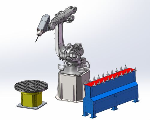6-Achsen-CNC-Roboter-Stein-Schneidemaschine mit interpolierter Steuerung und BT40 Spindel für 3100mm Großschnitzerei