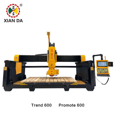 Xianda Trend 600 & Promote 600 5-Achs-CNC-Brückensäge Steinbearbeitungsmaschine für Granit, Quarz, Arbeitsplatten, künstlichen Stein und Formenfräsen